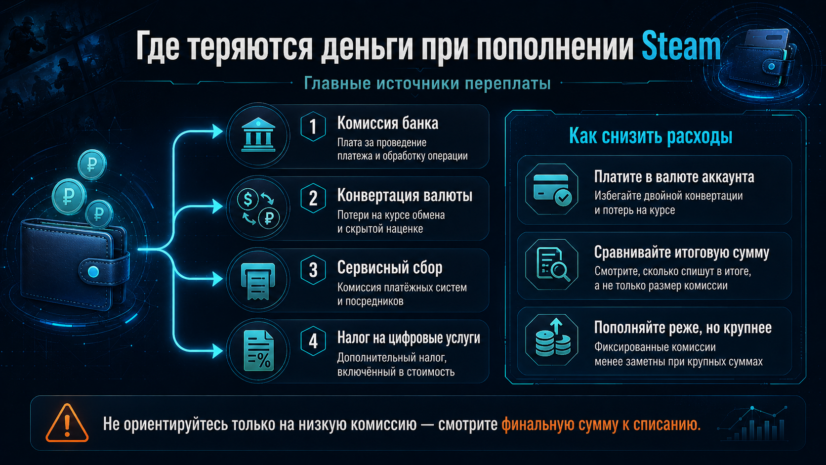 где теряются деньги и как их вернуть при пополнении стим